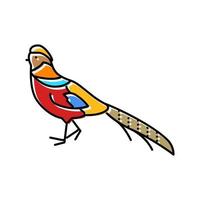 golden pheasant bird exotic color icon vector illustration