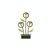 simple flower logo design vector, nature logo inspiration, plants logo design vector