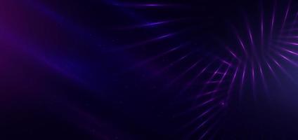 Abstract technology futuristic neon purple light lines on dark blue background with dust galaxy and copy space for text. vector