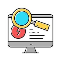 research computer incident color icon vector illustration