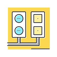 Ilustración de vector de icono de color de instalación de salida de toma y antena