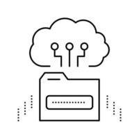 cloud storage library education line icon vector illustration