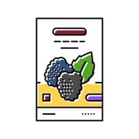 té blackberry color icono vector ilustración