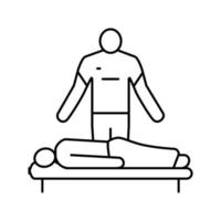 ilustración de vector de icono de línea de terapeuta de masaje