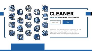 cleaner clean detergent wash hand landing header vector