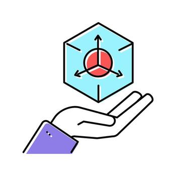 3d modelado color icono vector ilustración signo