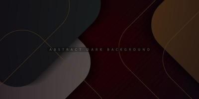 Dark abstract background with black,green and brown color on background. Shadow combination. Square rounded overlap background. Eps10 vector