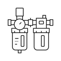 filtro de aire compresor línea icono vector ilustración