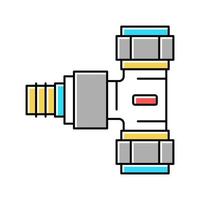 bifurcation pipe of drainage system color icon vector illustration