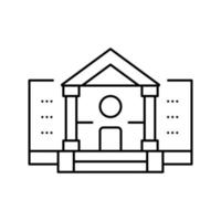 museo edificio línea icono vector negro ilustración