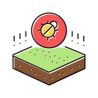 dangerous bug on soil color icon vector illustration