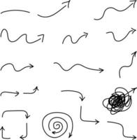 conjunto de flechas abstractas inusuales dibujadas a mano vector