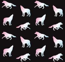 Vector seamless pattern of wolf silhouette