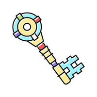 ancient key color icon vector illustration