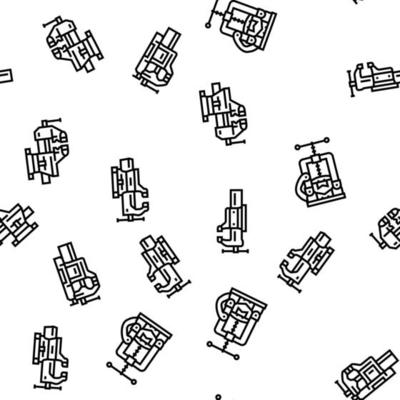 clamp vice grip tool metal vector seamless pattern
