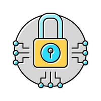 system padlock color icon vector illustration