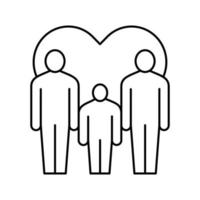 hombres homosexuales pareja del mismo sexo adopción línea icono vector ilustración