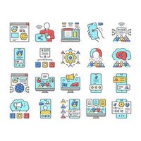Social Networking Online App Icons Set Vector