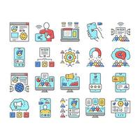 conjunto de iconos de aplicaciones en línea de redes sociales vector