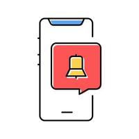 phone alarm clock color icon vector illustration