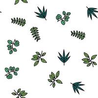 Leaf Of Tree, Bush Or Flower vector seamless pattern