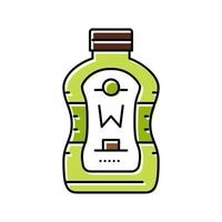 Ilustración de vector de icono de color de comida de salsa de botella de wasabi