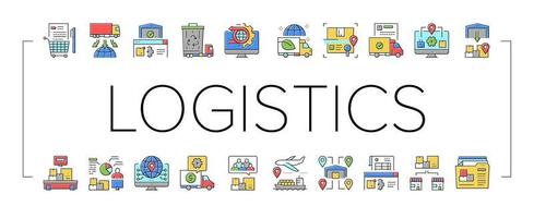 conjunto de iconos de colección de negocios de logística ilustración vectorial vector
