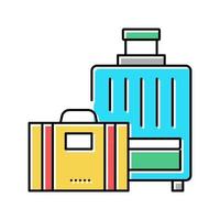 luggage for summer travel vacation color icon vector illustration