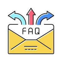 faq preguntas frecuentes icono de color ilustración vectorial vector