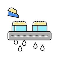 draining cheese production color icon vector illustration