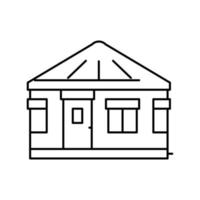 yurta casa línea icono vector ilustración
