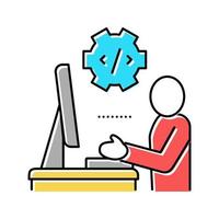 programmer coding and development color icon vector illustration