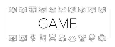 Video Game Electronic And Device Icons Set Vector