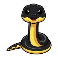 linda caricatura de serpiente de mar de vientre amarillo vector