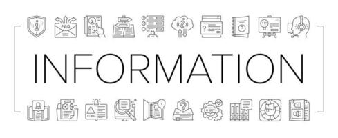 Information And Client Supporting Icons Set Vector