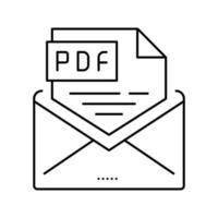 enviar ilustración de vector de icono de línea de archivo pdf