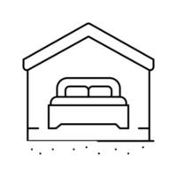 dormitorio propiedad finca hogar línea icono vector ilustración