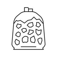 bolsa piedra línea icono vector ilustración