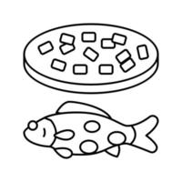 Streptococcus iniae icono de línea de pescado ilustración vectorial vector