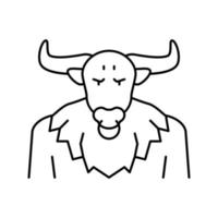 minotaur ancient greece line icon vector illustration