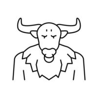 minotaur ancient greece line icon vector illustration