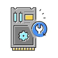 ilustración de vector de icono de color de recuperación de datos ssd