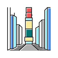 square avenue color icon vector illustration