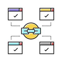 relevant outbound links color icon vector illustration