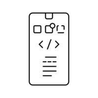 phone application development line icon vector illustration