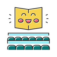 reading room booking in library color icon vector illustration