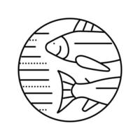 fish zodiac line icon vector illustration