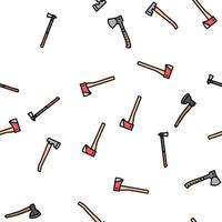 axe ax hatchet wood weapon vector seamless pattern