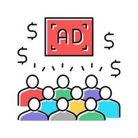 ilustración de vector de icono de color de intercambio de anuncios