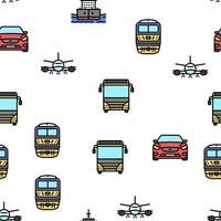 transport truck car vehicle ship vector seamless pattern